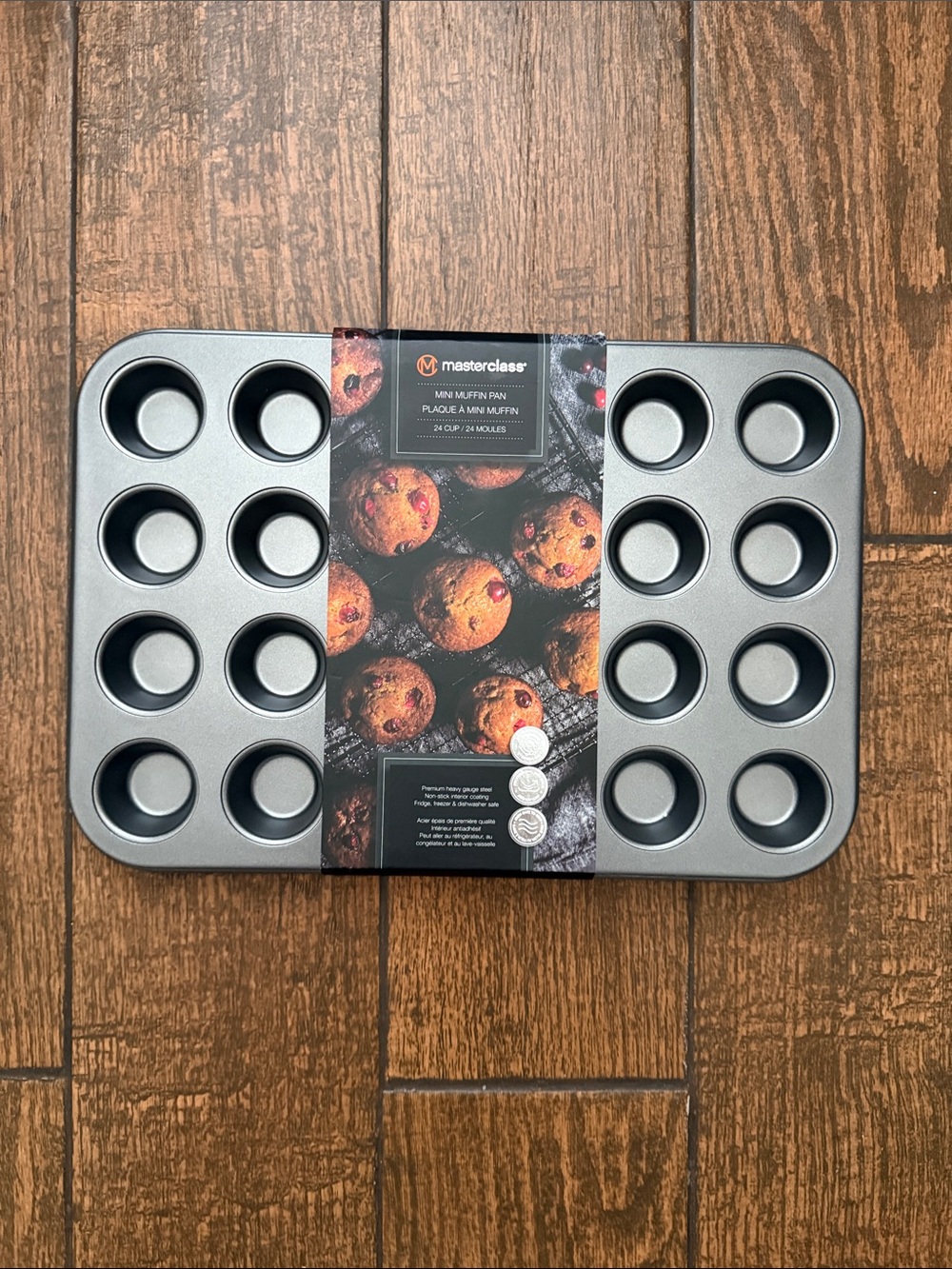 Masterclass Premium Heavy Gauge Non-Stick Interior Steel 24 Cup Mini Muffin Pan
